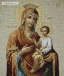 Гобеленовая картина "Черниговская икона Божьей Матери" в багете 3 см